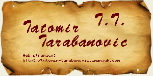 Tatomir Tarabanović vizit kartica